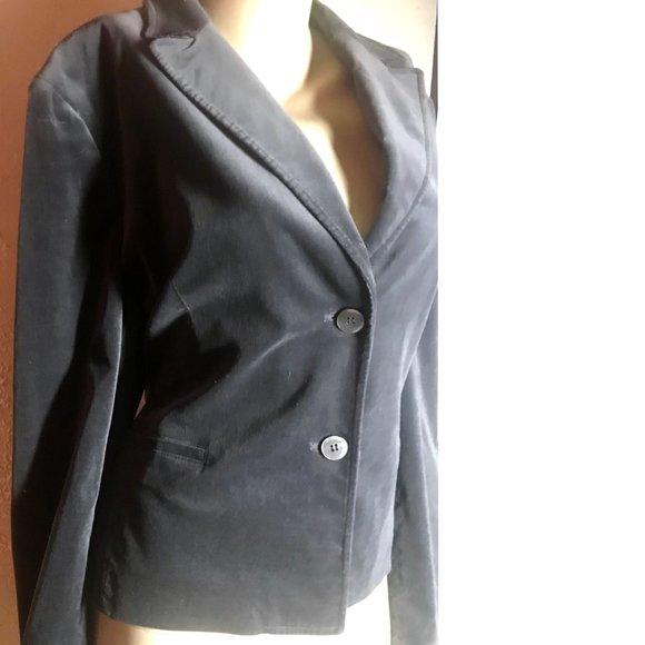 AK Anne Klein  Gray Velvet Blazer Size 16 - Picture 6 of 7
